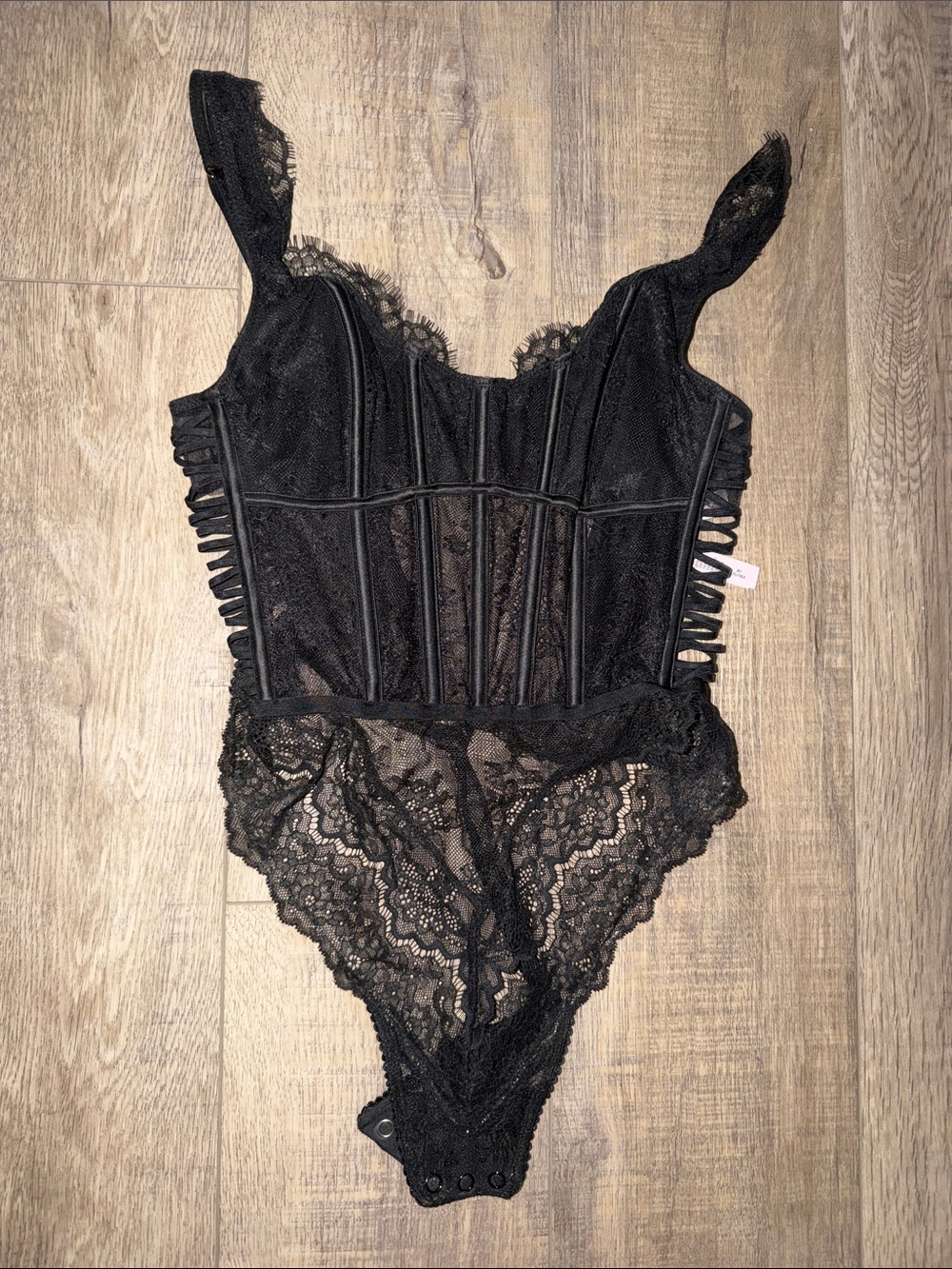 Victoria's Secret Black Lace Corset Bodysuit size Medium